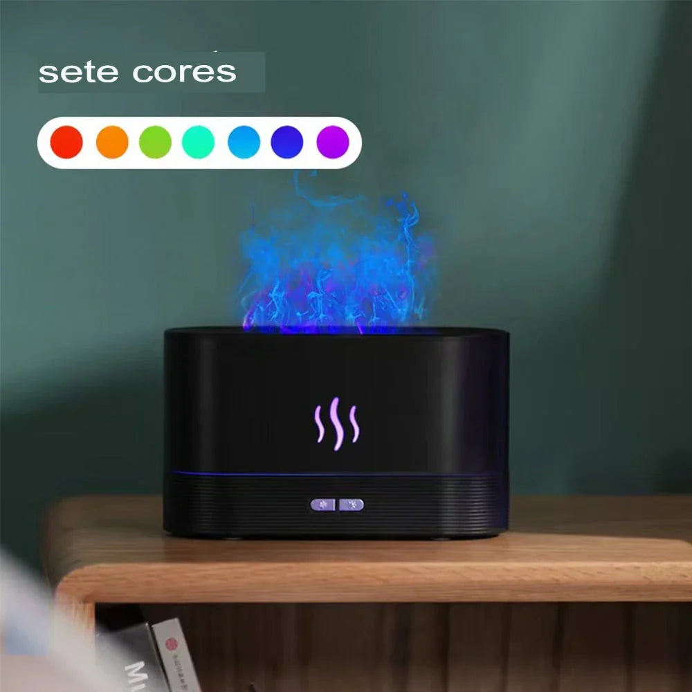 Umidificador e Aromatizador - Efeito Chamas - Até 7 cores - Liora Express