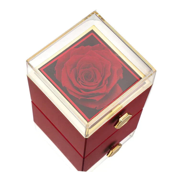 💖 Colar Dois Corações Personalizado com Caixa Rotativa & Rosa Eterna — O Presente Perfeito para Surpreender!! 