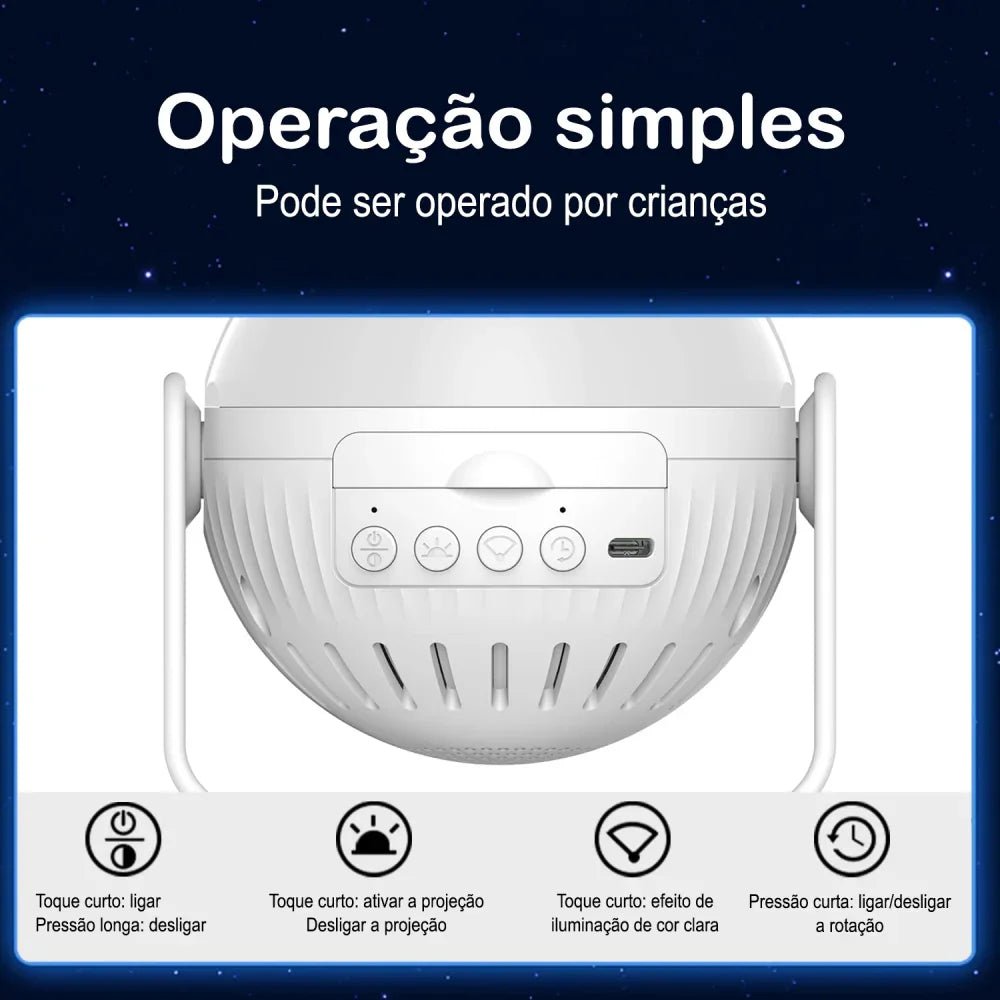 Projetor Galáxia Prime com 7 estilos Diferentes - Liora Express