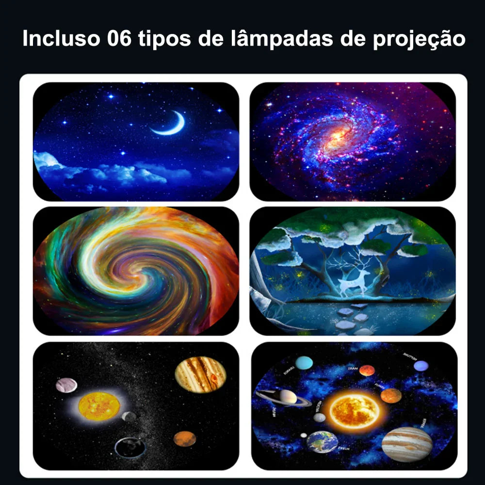 Projetor Galáxia Prime com 7 estilos Diferentes - Liora Express